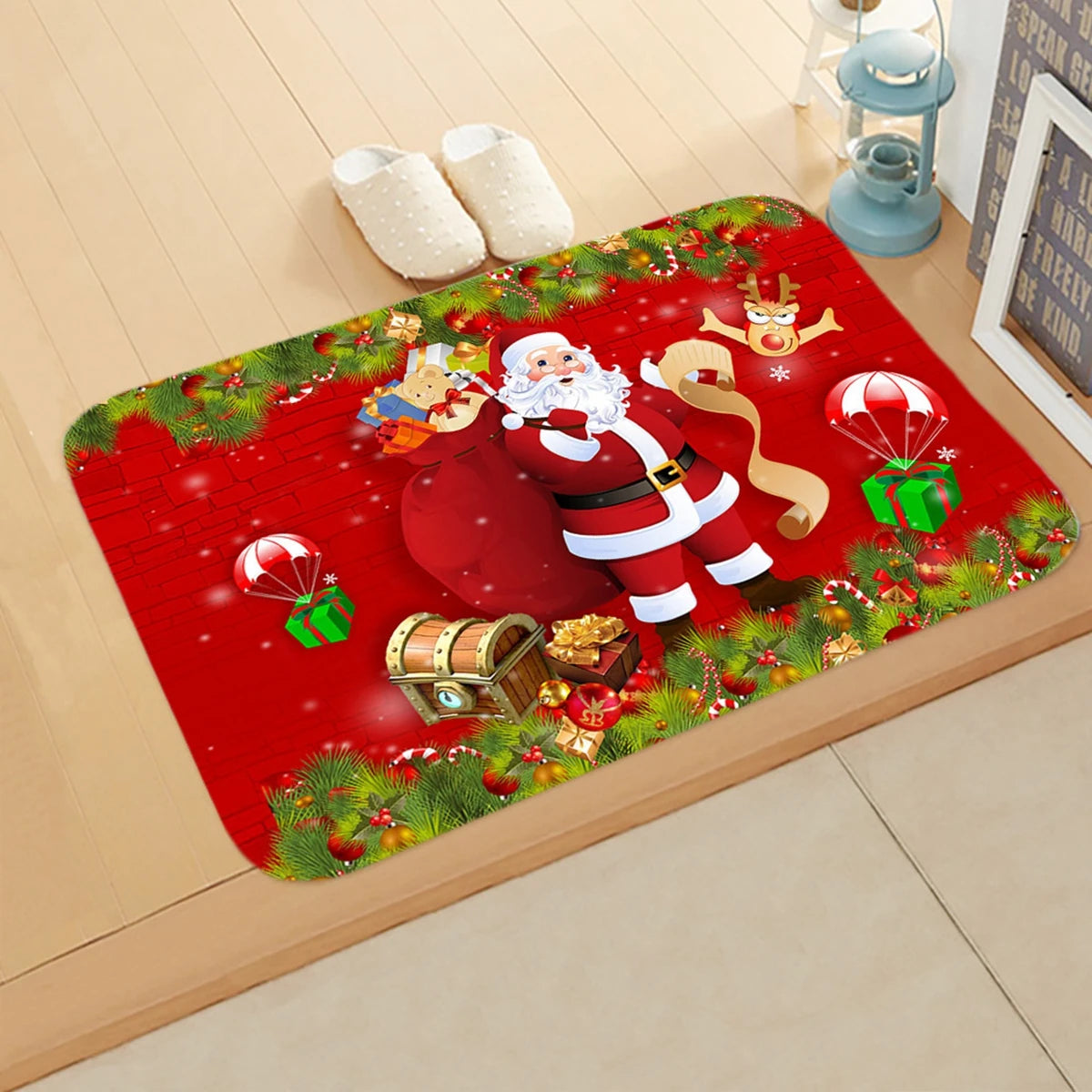 Santa Claus Christmas Door Mat – Outdoor Welcome Carpet for Home Entryway Décor (2025–2026 Edition)