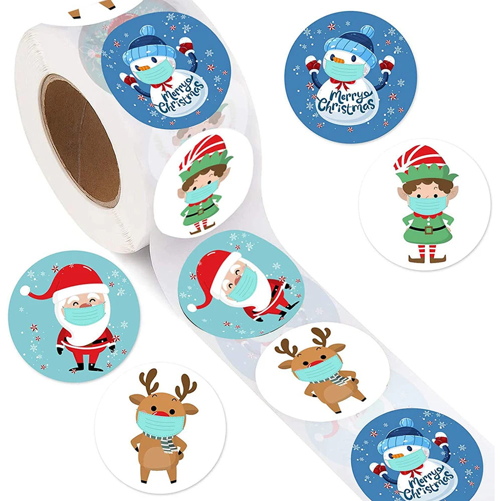 100–500 Christmas Seal Stickers – Round Paper Labels (25mm) for DIY Gift Wrapping, Crafts & Envelope Sealing (2025 Edition)