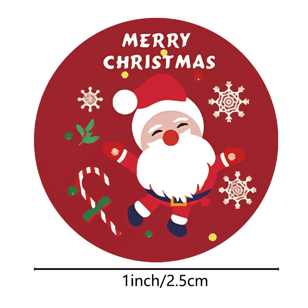 100–500 Christmas Seal Stickers – Round Paper Labels (25mm) for DIY Gift Wrapping, Crafts & Envelope Sealing (2025 Edition)