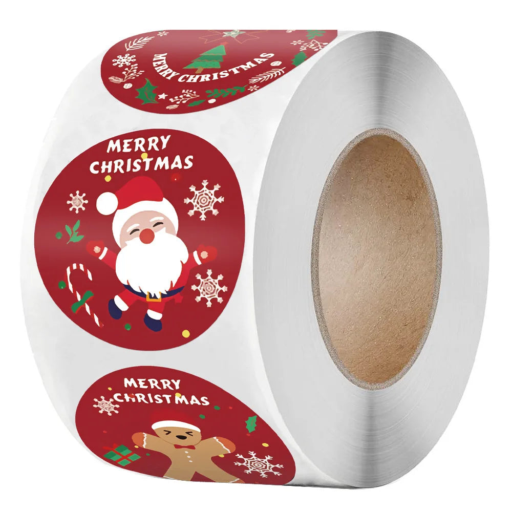 100–500 Christmas Seal Stickers – Round Paper Labels (25mm) for DIY Gift Wrapping, Crafts & Envelope Sealing (2025 Edition)