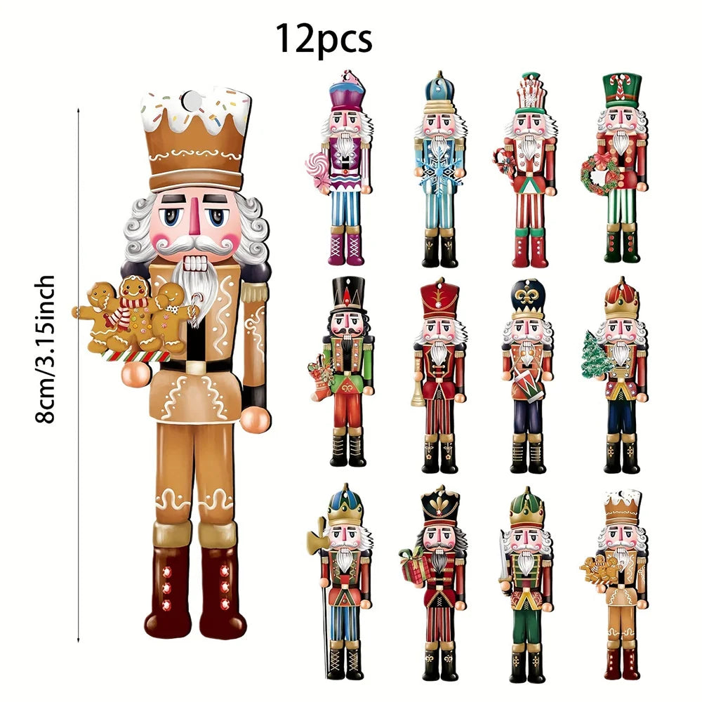 Christmas Nutcracker Ornament Set – 12 Wooden Hanging Decorations for Tree & Home (2025 Edition)