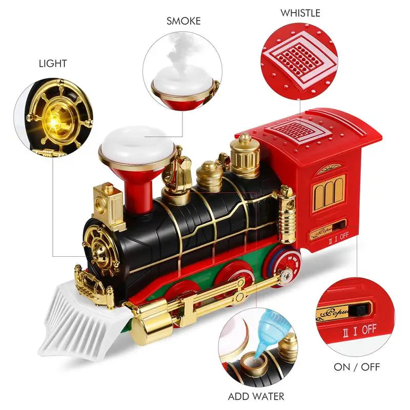 Electric Christmas Train Set – Steam Engine Toy with Sound, Lights & Railway Tracks for Kids’ Gifts & Tree Decorations (2025 Edition)