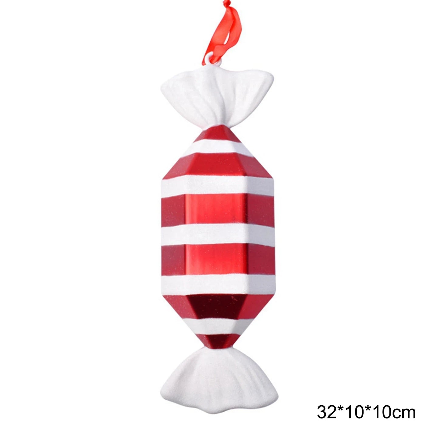 1 or 4-Piece Large Red Candy Cane Christmas Ball Ornaments – Hanging Tree Pendants for Holiday Décor & Gifting (2025 Edition)