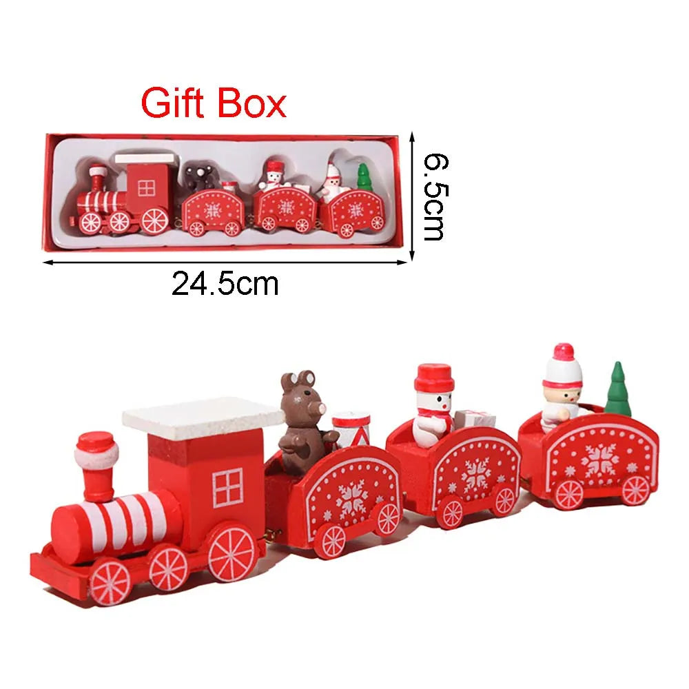 Christmas Wooden Train Ornament – Moving Train Decoration for Home, Noel & New Year 2025 Gifting