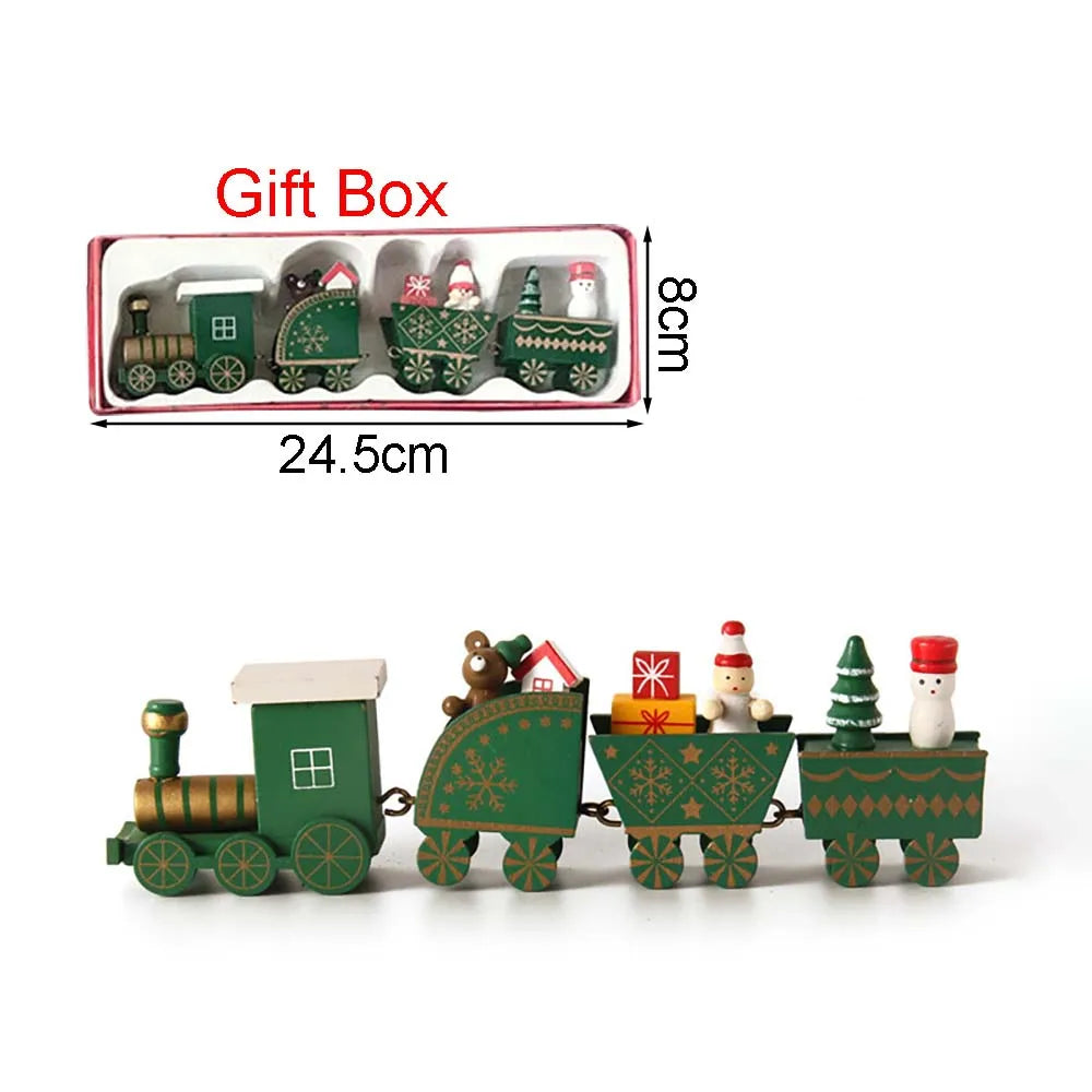 Christmas Wooden Train Ornament – Moving Train Decoration for Home, Noel & New Year 2025 Gifting