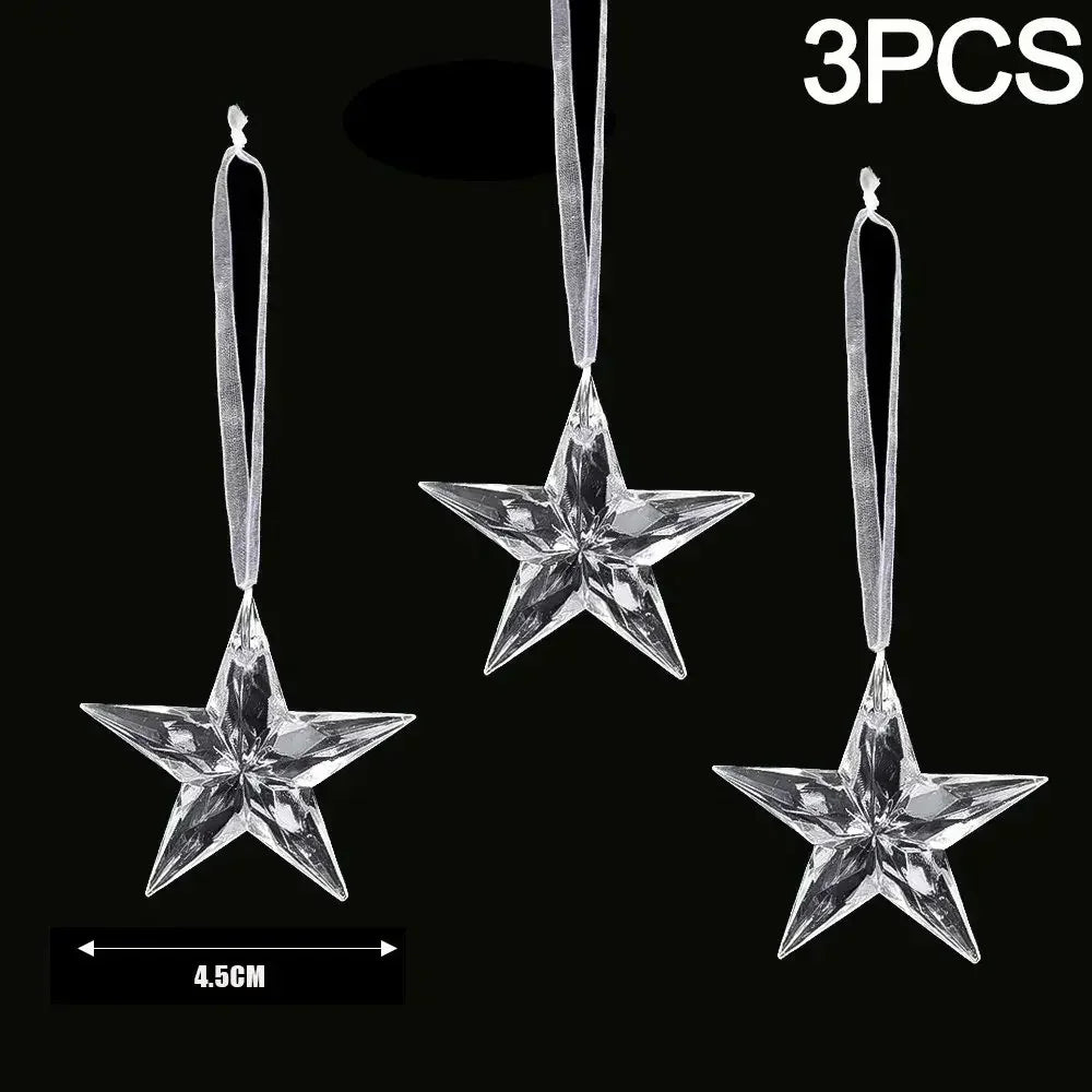 2/12-Piece Acrylic Snowflake & Icicle Ornaments – Crystal Clear Christmas Tree Pendants for Holiday & Winter Party Décor (2025 Edition)