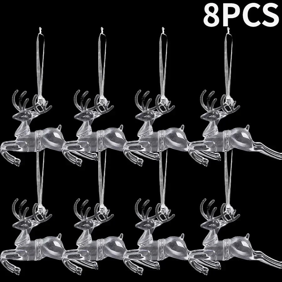2/12-Piece Acrylic Snowflake & Icicle Ornaments – Crystal Clear Christmas Tree Pendants for Holiday & Winter Party Décor (2025 Edition)