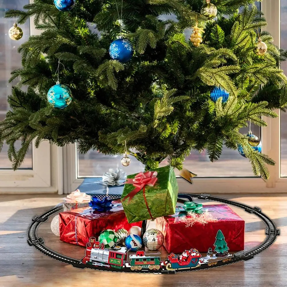 Battery-Operated Christmas Train Set – Sound & Light Railway Toy for Tree Decoration & Festive Play (2025 Edition)