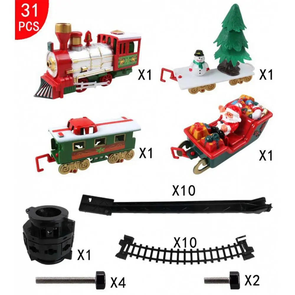 Battery-Operated Christmas Train Set – Sound & Light Railway Toy for Tree Decoration & Festive Play (2025 Edition)
