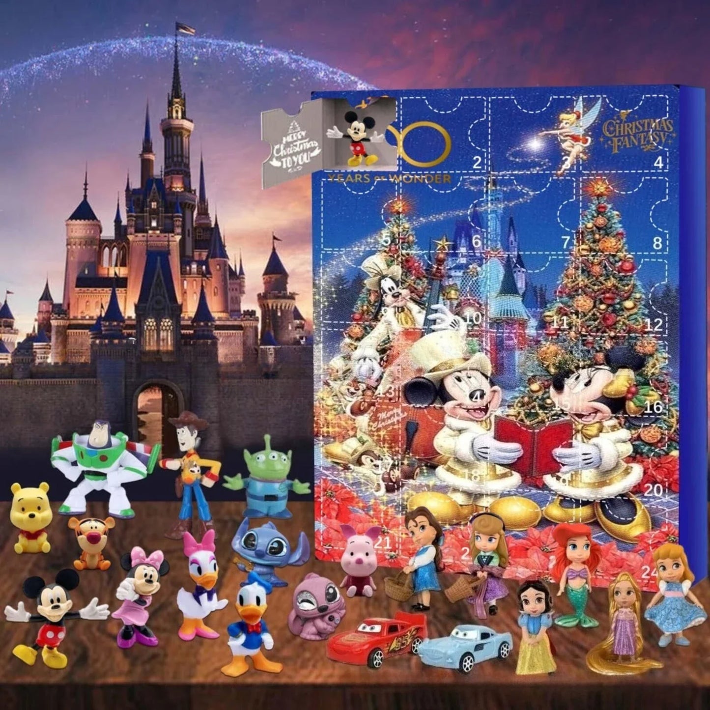 Cartoon Advent Calendar– 24-Day Countdown Resin Gift with Stitch & Santa Designs for Christmas & New Year (2025 Edition)