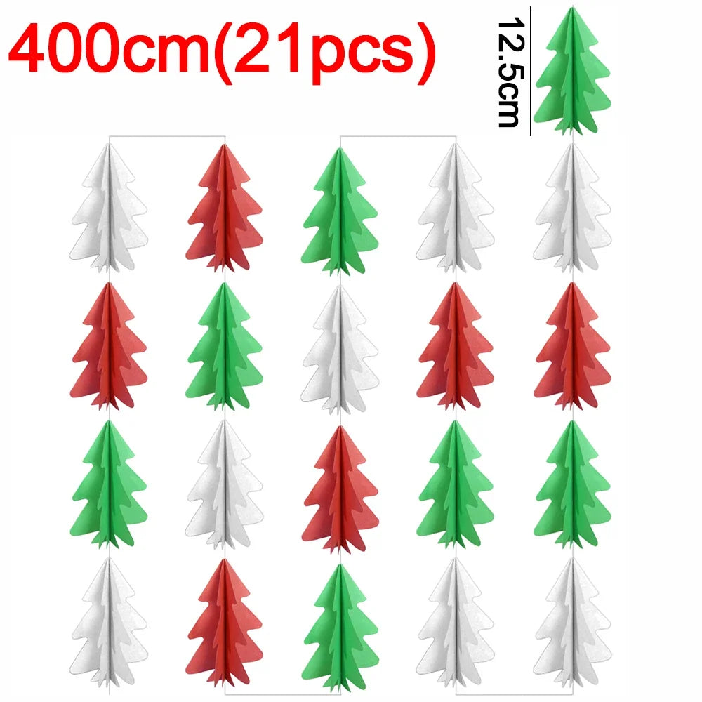 3D Christmas Tree Paper Garland – Eco-Friendly Hanging Decoration for Holiday Atmosphere & Indoor Styling (2025 Edition)