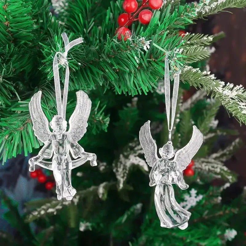 2/12-Piece Acrylic Snowflake & Icicle Ornaments – Crystal Clear Christmas Tree Pendants for Holiday & Winter Party Décor (2025 Edition)
