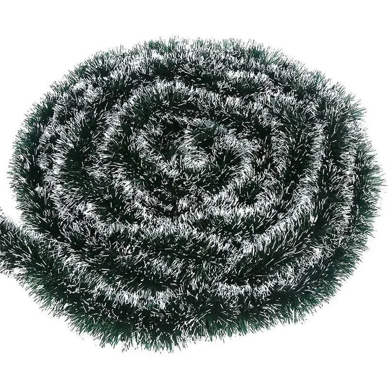 2–60M Green Christmas Tinsel Garland – Weather-Resistant Ribbon with Optional Pinecones, Berries & Lights for Indoor/Outdoor Holiday Décor (2025 Edition)