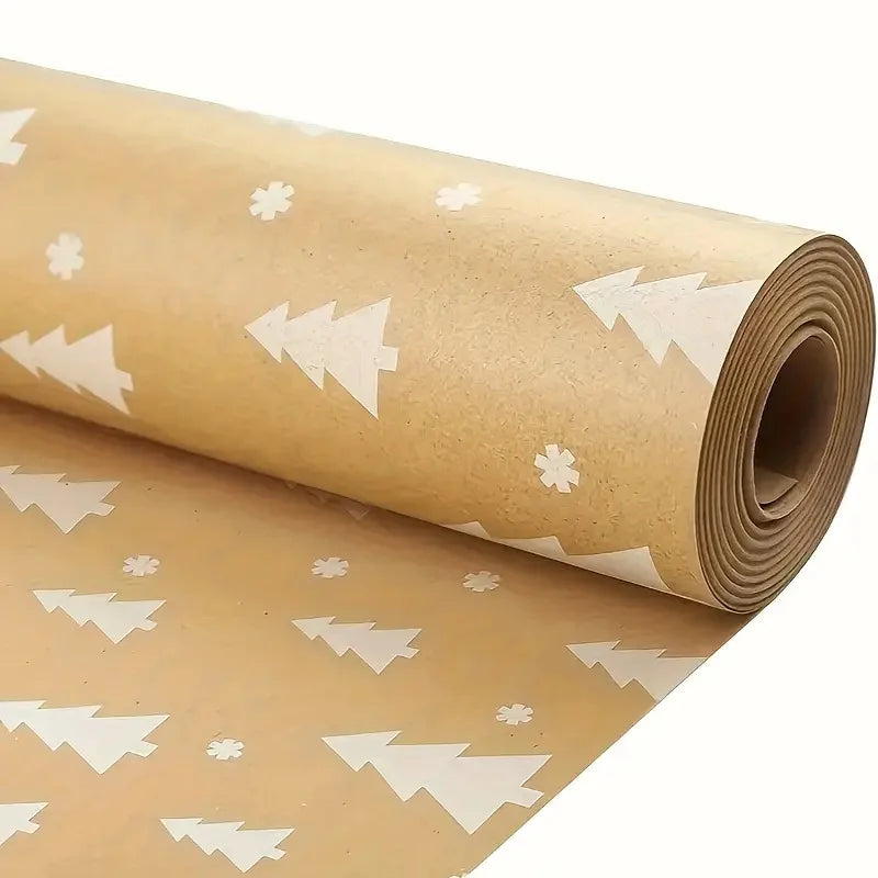 Christmas Gift Wrapping Paper Roll β Snowflake & Tree Pattern (16.9" Γ 590") Eco-Friendly Holiday Packaging for Presents (2025 Edition)