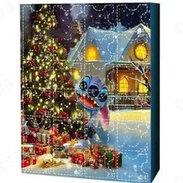 Cartoon Advent Calendar– 24-Day Countdown Resin Gift with Stitch & Santa Designs for Christmas & New Year (2025 Edition)