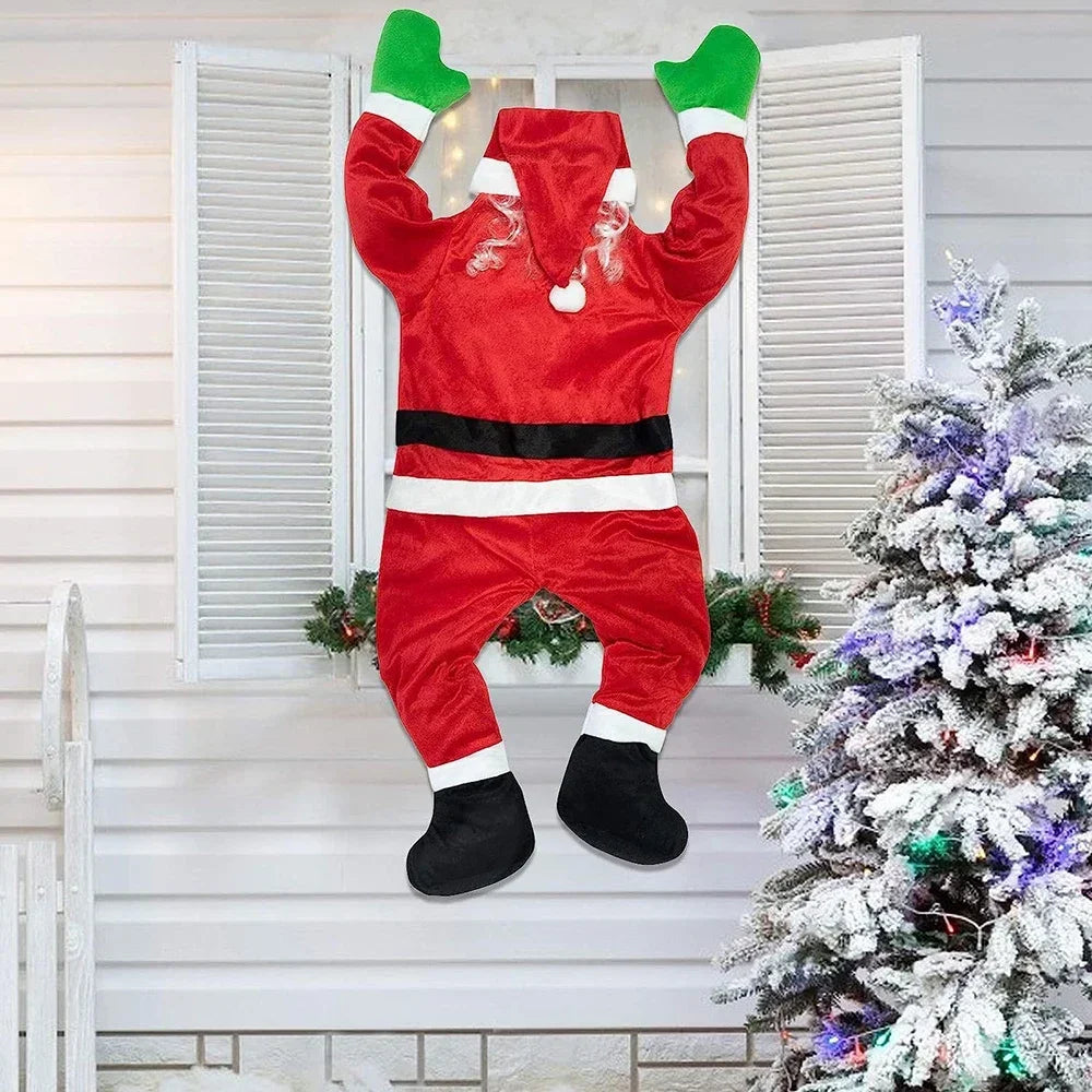 Climbing Santa Claus Decoration – Plush Window & Outdoor Display with Adhesive Tape for Creative Holiday Styling (2025 Edition)
