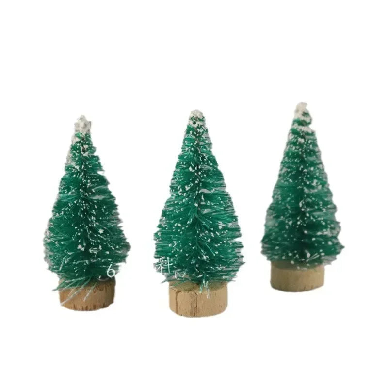 12-Piece Mini Sisal Silk Christmas Trees – 4.5cm Tabletop Ornaments for DIY Crafts, Party Décor & Festive Displays (2025 Edition)