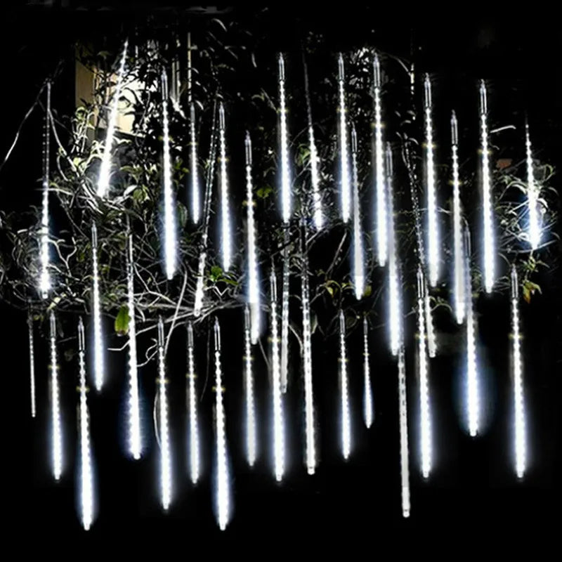Solar Meteor Shower Light String – Waterproof LED Tubes in RGB & Warm Colours for Garden, Street & Holiday Décor (2025 Edition)