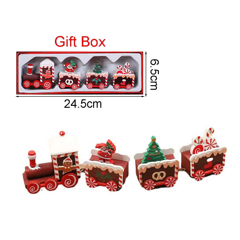 Christmas Wooden Train Ornament – Moving Train Decoration for Home, Noel & New Year 2025 Gifting