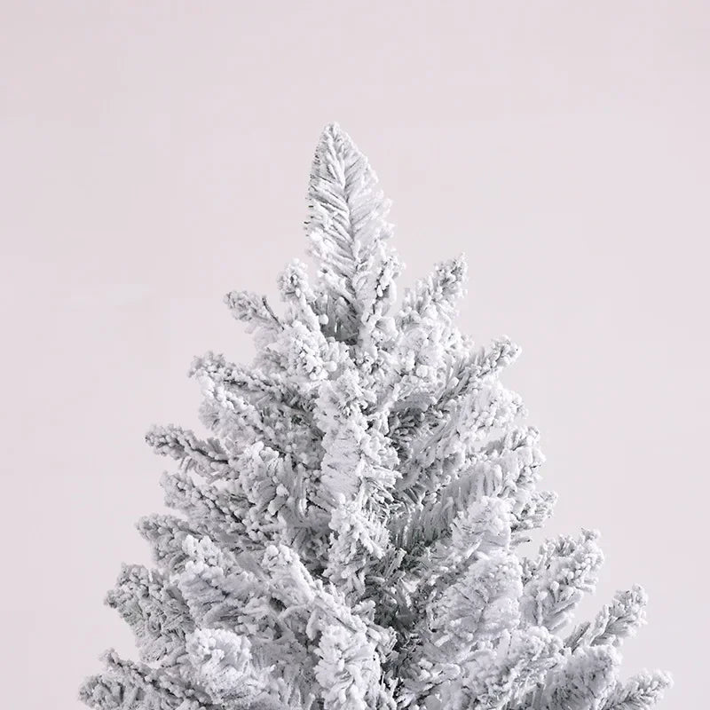 White Christmas Tree with Tree Skirt – 600-Tip Snowy PVC Decoration for Homes, Stores & Seasonal Gifting (2025 Edition)