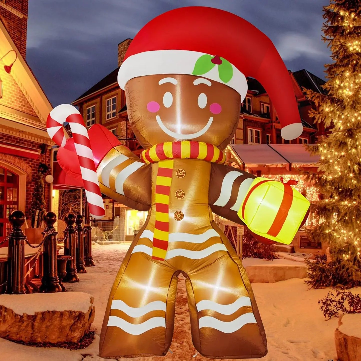Christmas Inflatable Decoration with Built-In LED Lights – Polyester Ornament with UK Plug for Indoor & Outdoor Holiday Displays (2025 Edition)