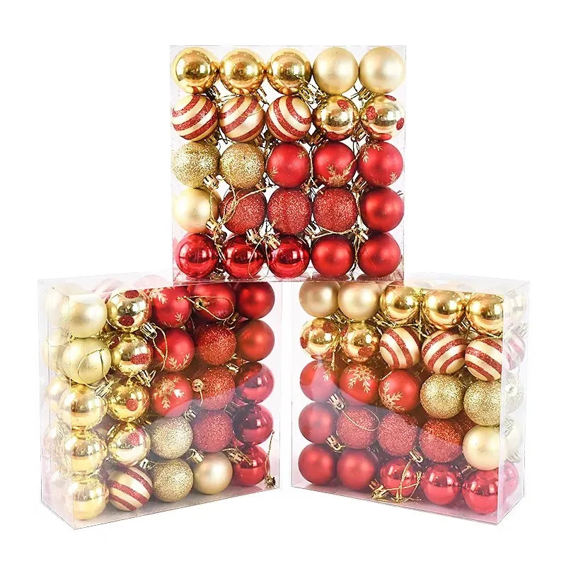 50-Piece Christmas Ball Ornaments – Boxed Hanging Tree Pendants for Holiday Décor, Parties & Gifting (2025 Edition)