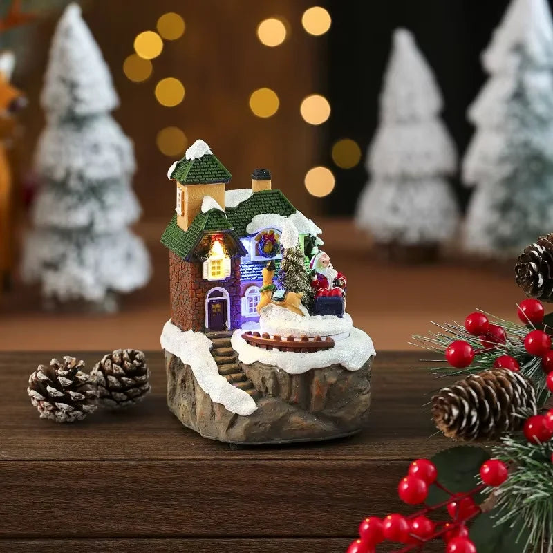 Rotating LED Christmas Music Box – Glowing Santa Ornament with Octave Melody for Holiday Décor & Gifting (2025 Edition)