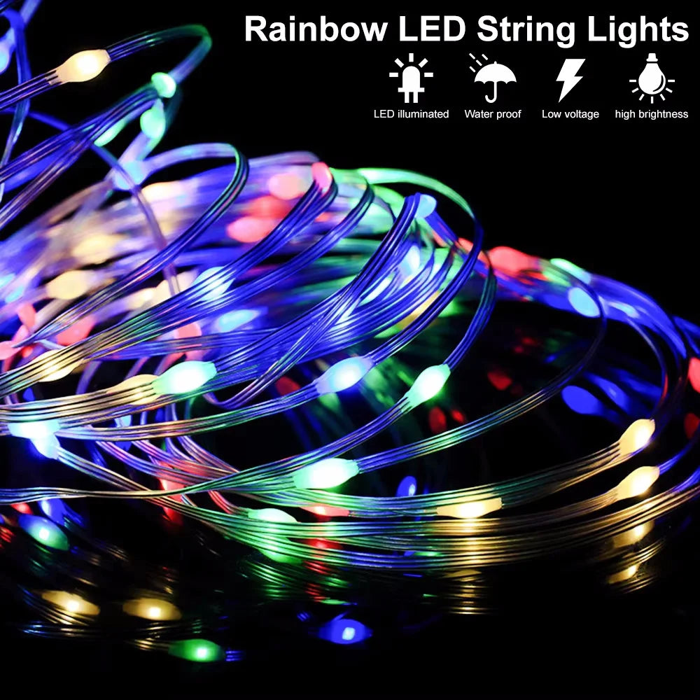 Dreamcolor Bluetooth LED Fairy Lights – RGBIC USB Garland for Christmas Tree, Wedding & Party Décor (2M–40M, IP65 Waterproof)