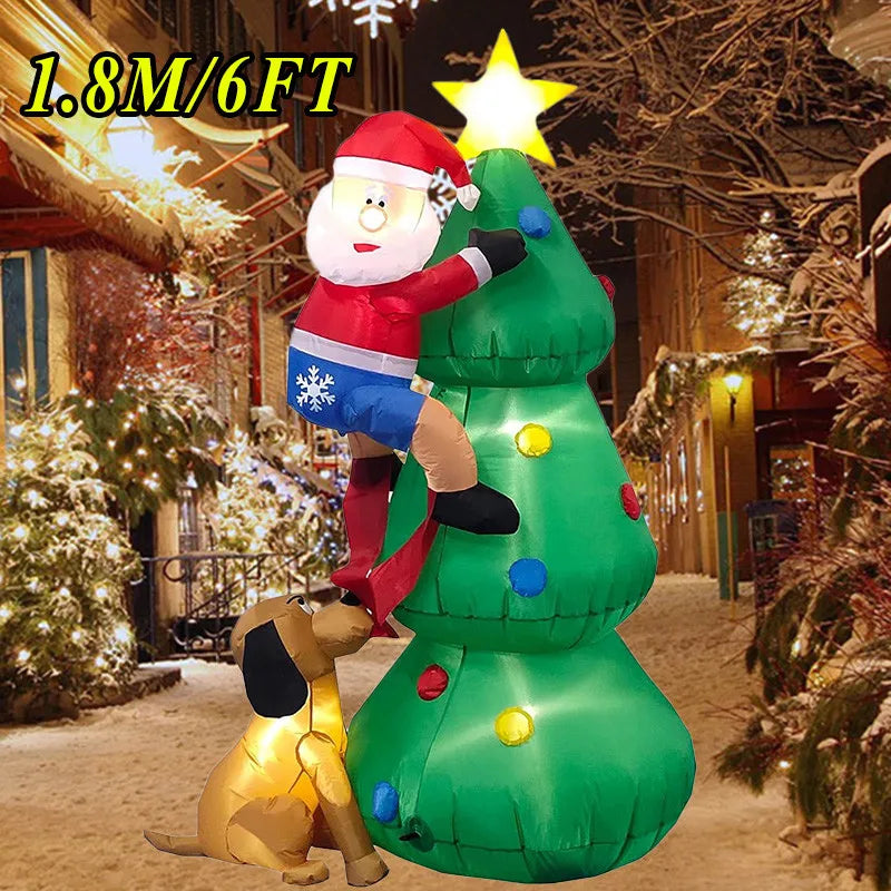 Christmas Inflatable Decoration with Built-In LED Lights – Polyester Ornament with UK Plug for Indoor & Outdoor Holiday Displays (2025 Edition)