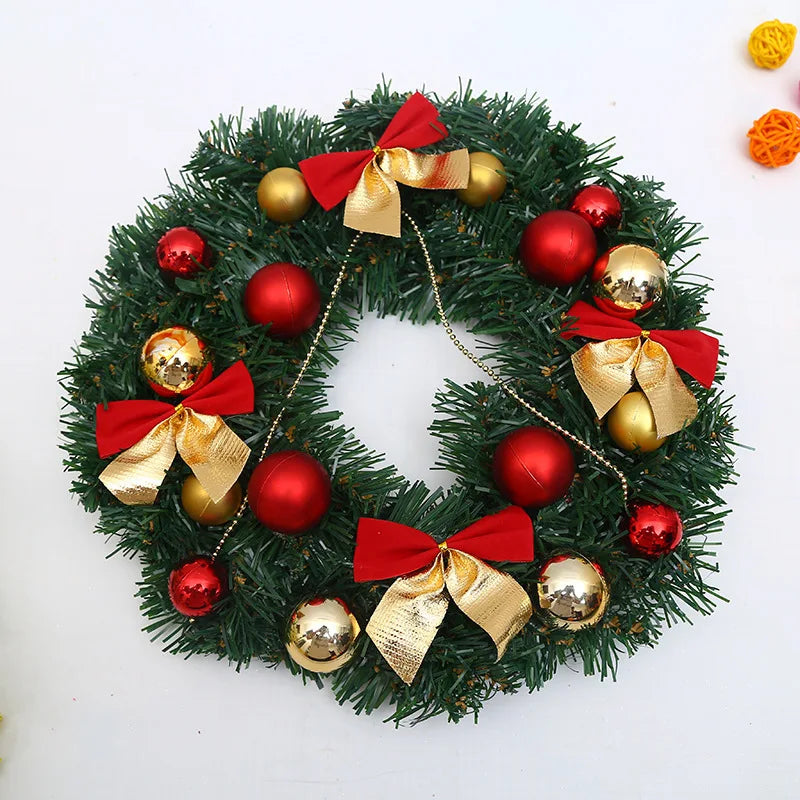 30cm White Wooden Christmas Wreath – Handmade Rattan Garland for Front Door, Window & Indoor Holiday Décor (2025 Edition)