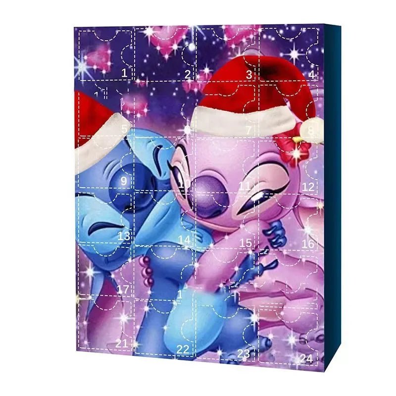 Cartoon Advent Calendar– 24-Day Countdown Resin Gift with Stitch & Santa Designs for Christmas & New Year (2025 Edition)
