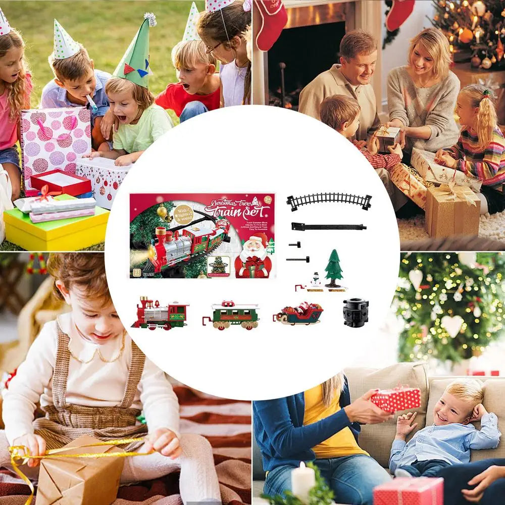 Battery-Operated Christmas Train Set – Sound & Light Railway Toy for Tree Decoration & Festive Play (2025 Edition)