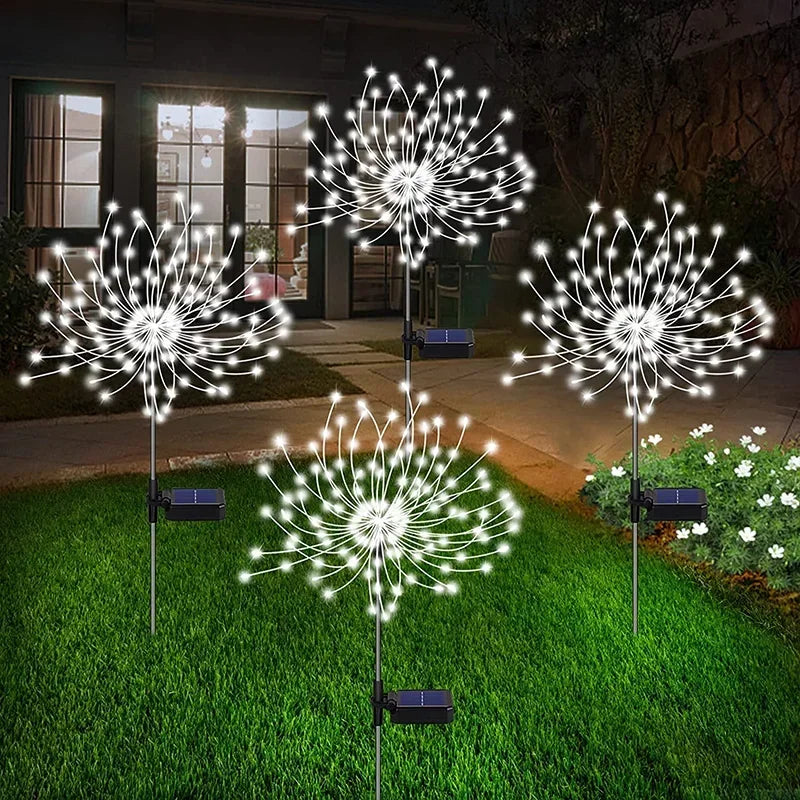 Solar Firework Fairy Lights – 1/2/4-Pack Outdoor LED Garden Decoration with 2 Modes for Christmas, Weddings & Pathway Lighting (2025 Edition)