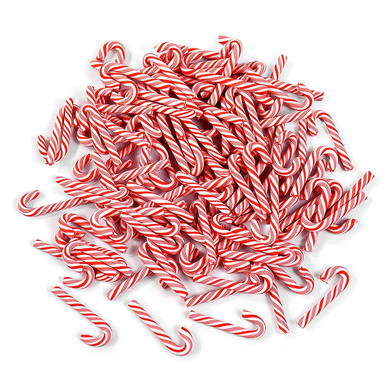 10/30/50 Mini Candy Cane Ornaments – Red & White Resin Pendants for Christmas Crafts, Tree Décor & Holiday Styling (2025 Edition)