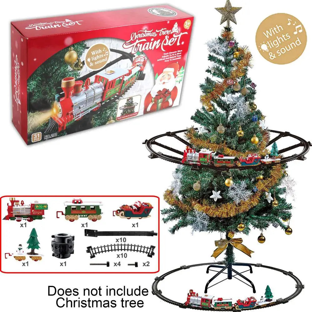 Battery-Operated Christmas Train Set – Sound & Light Railway Toy for Tree Decoration & Festive Play (2025 Edition)
