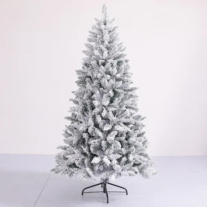 White Christmas Tree with Tree Skirt – 600-Tip Snowy PVC Decoration for Homes, Stores & Seasonal Gifting (2025 Edition)