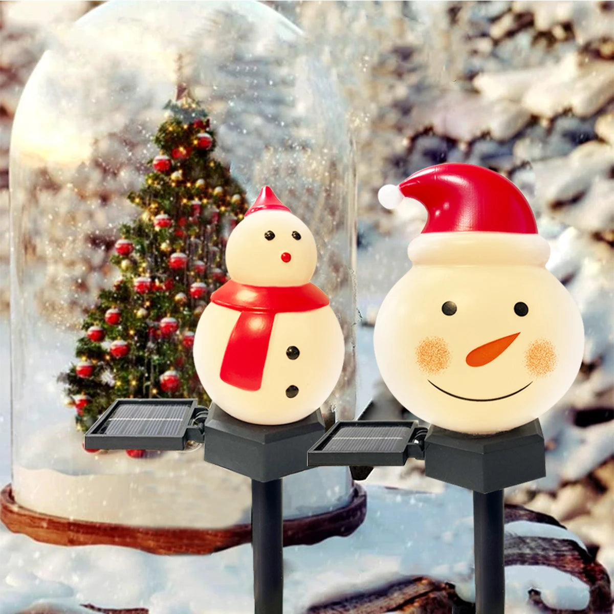 Solar-Powered Santa & Snowman Garden Light – Waterproof Christmas Lawn Stake for Outdoor Décor (2025 Edition)