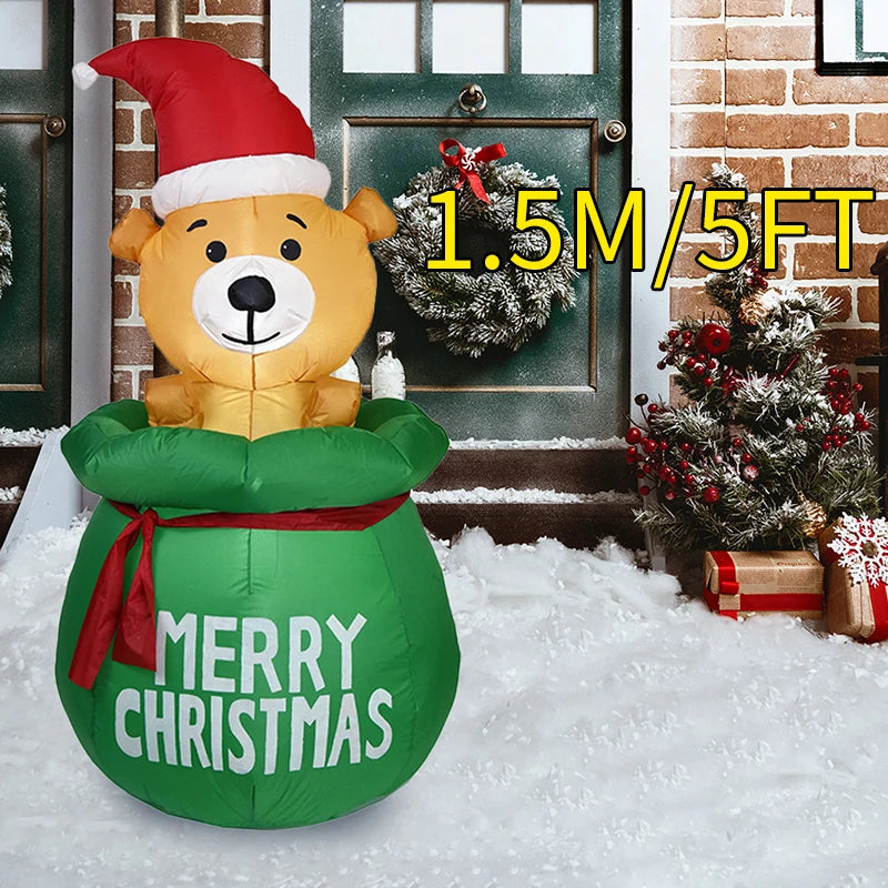 Christmas Inflatable Decoration with Built-In LED Lights – Polyester Ornament with UK Plug for Indoor & Outdoor Holiday Displays (2025 Edition)
