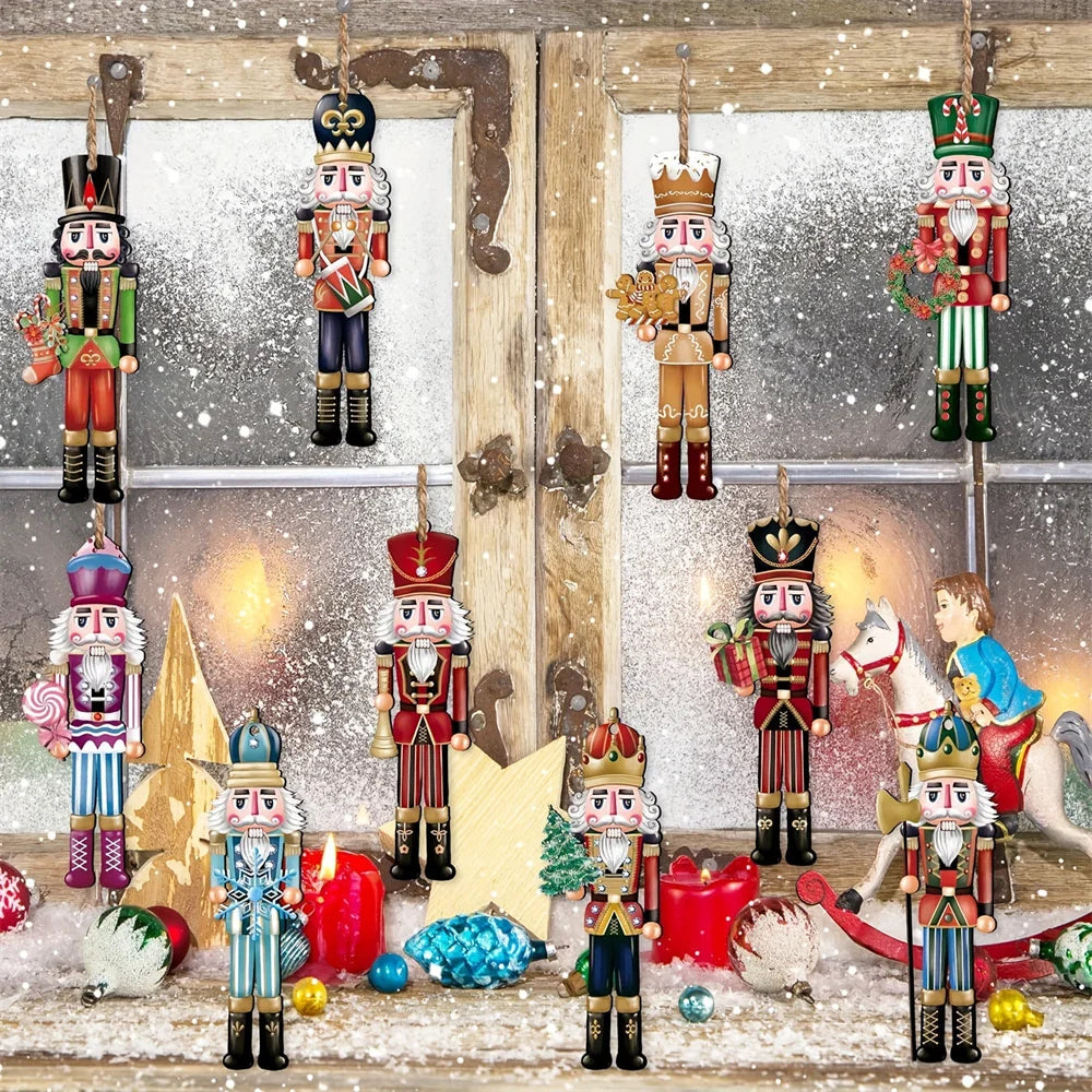 Christmas Nutcracker Ornament Set – 12 Wooden Hanging Decorations for Tree & Home (2025 Edition)