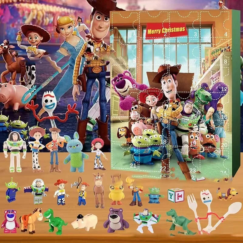 Cartoon Advent Calendar– 24-Day Countdown Resin Gift with Stitch & Santa Designs for Christmas & New Year (2025 Edition)
