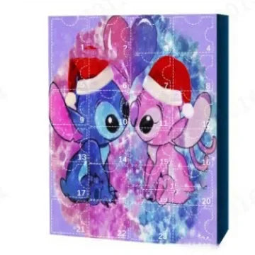 Cartoon Advent Calendar– 24-Day Countdown Resin Gift with Stitch & Santa Designs for Christmas & New Year (2025 Edition)
