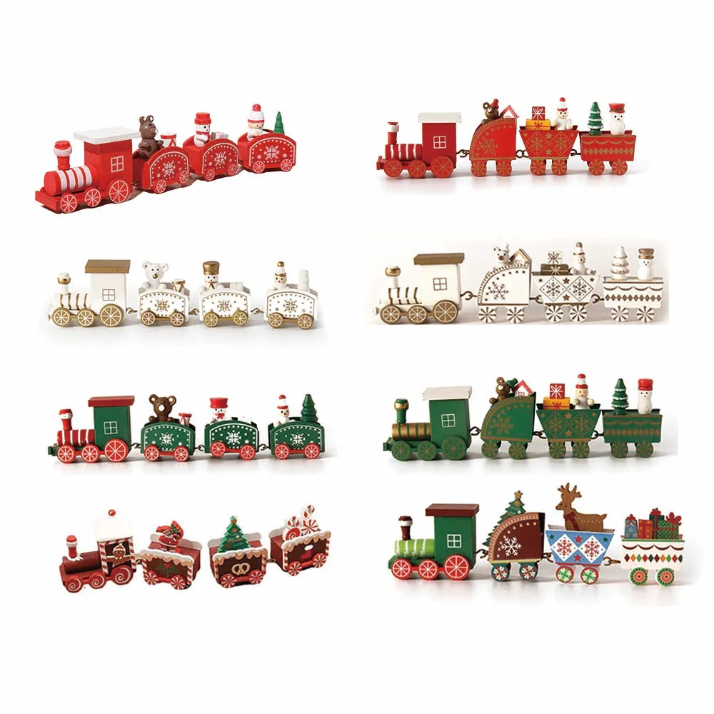 Christmas Wooden Train Ornament – Moving Train Decoration for Home, Noel & New Year 2025 Gifting
