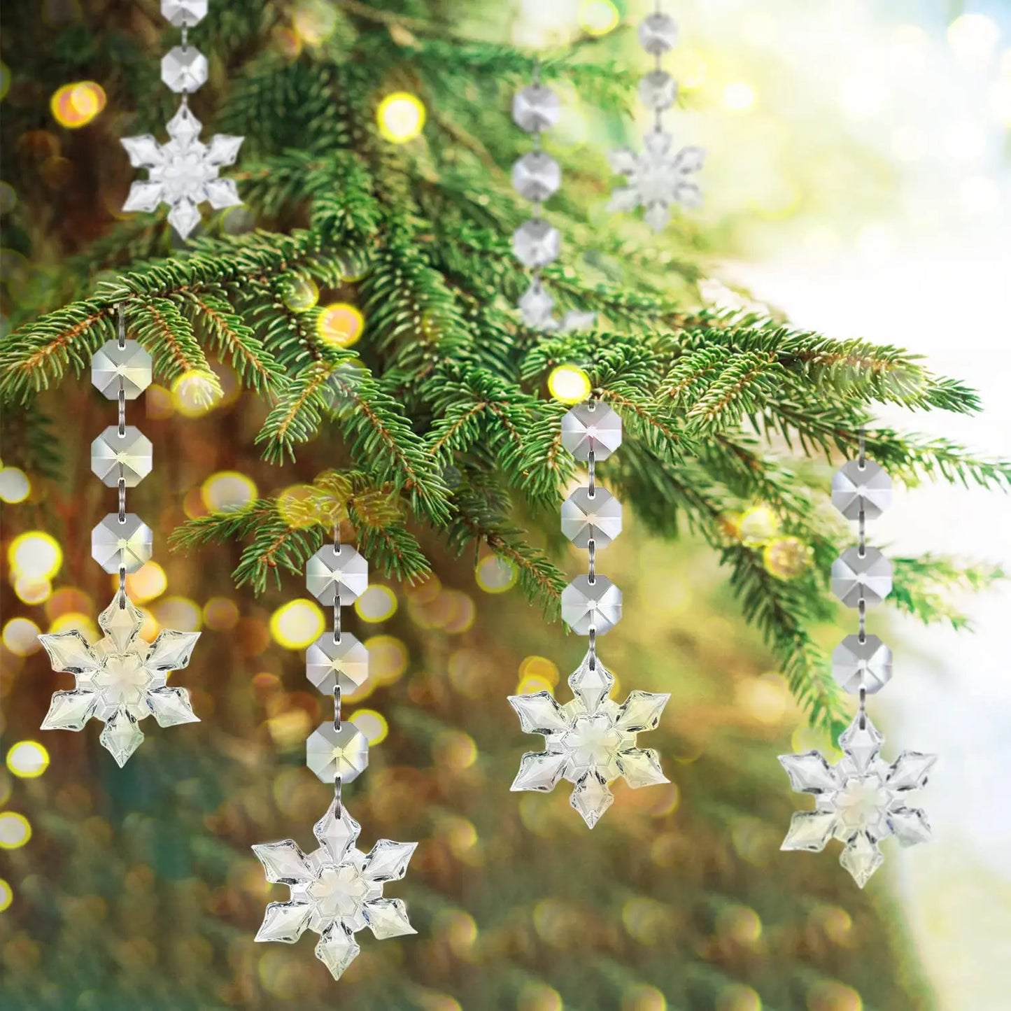 10/20/30 Clear Acrylic Snowflake Ornaments – Crystal Christmas Tree Decorations for Hanging & Holiday Styling (2025 Edition)