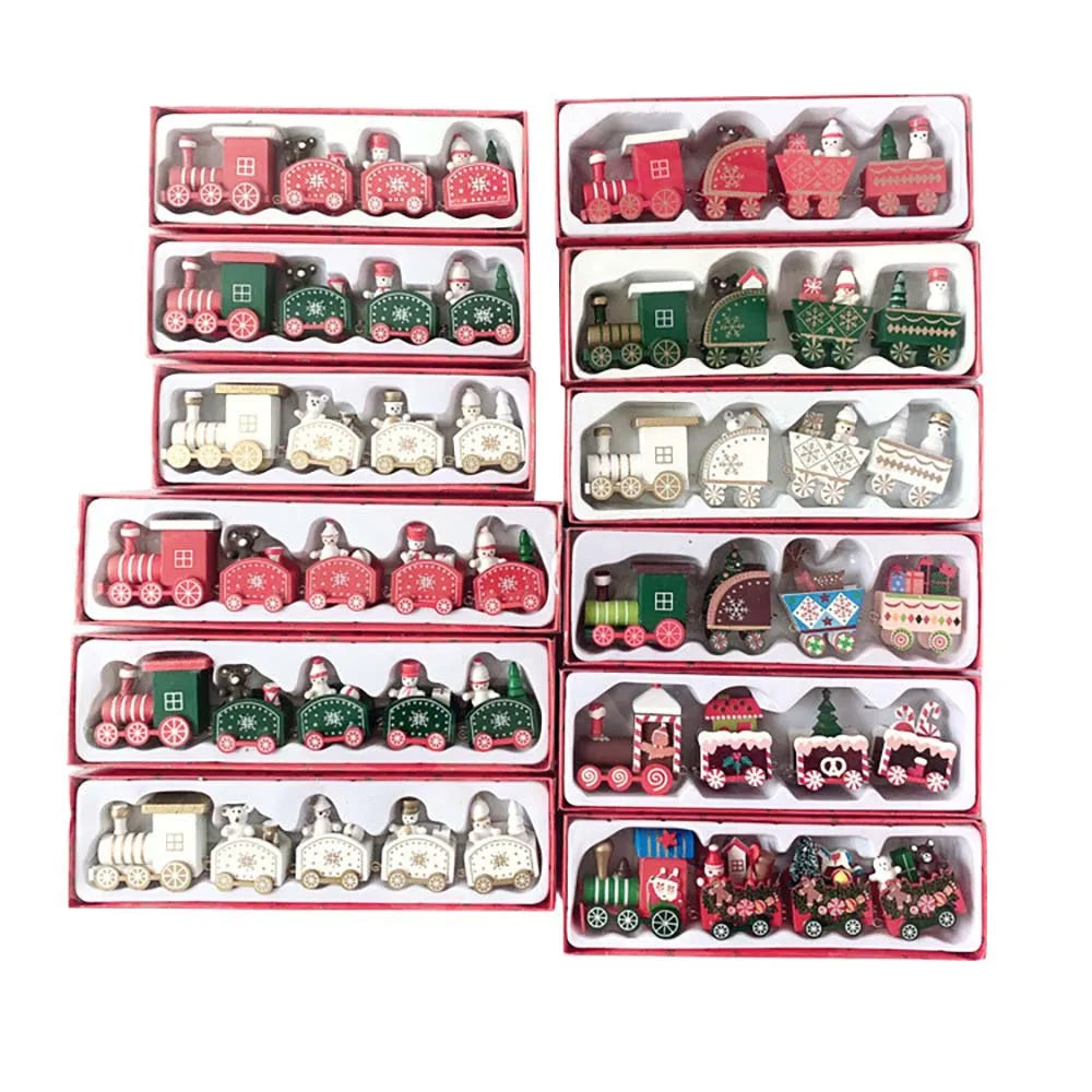 Christmas Wooden Train Ornament – Moving Train Decoration for Home, Noel & New Year 2025 Gifting