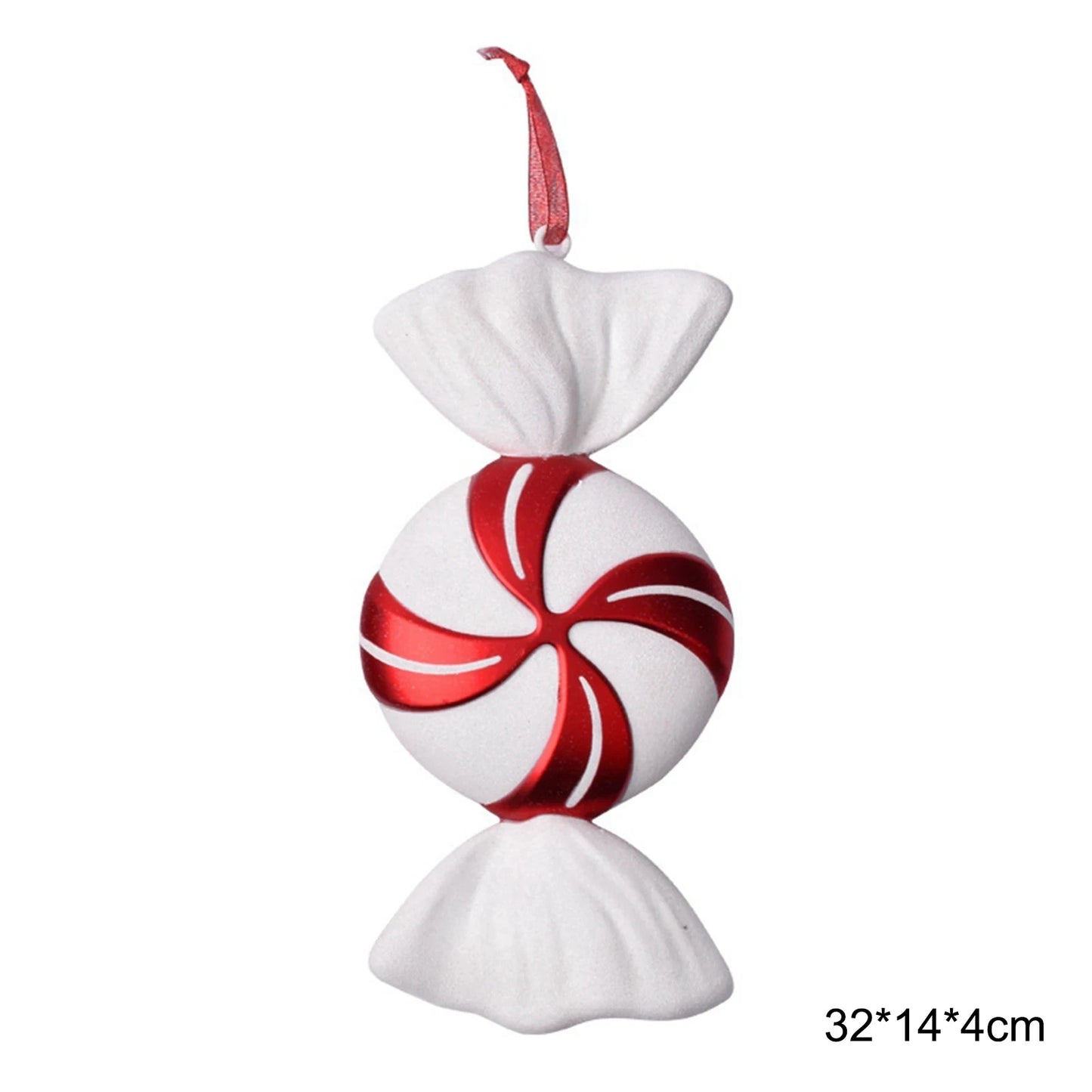1 or 4-Piece Large Red Candy Cane Christmas Ball Ornaments – Hanging Tree Pendants for Holiday Décor & Gifting (2025 Edition)