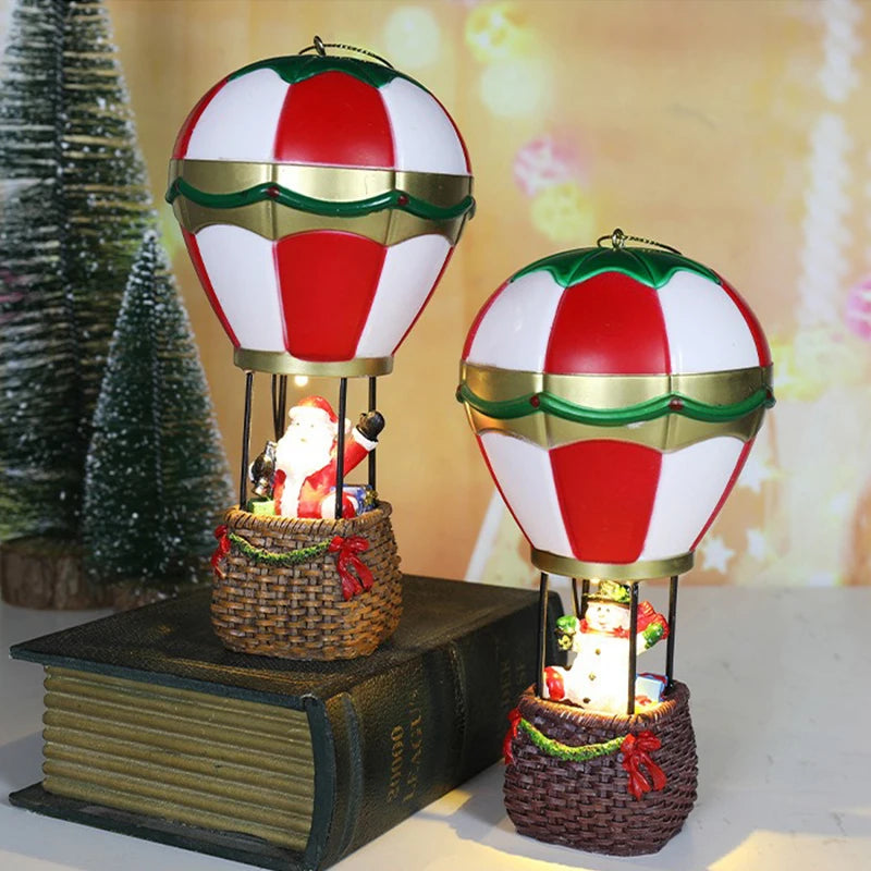 Christmas Glowing Resin Ornament – LED Santa, Snowman & Fireplace Night Light for Holiday Décor & Kids’ Gifts (2025 Edition)
