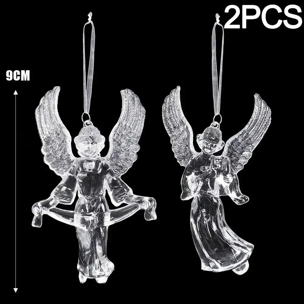 2/12-Piece Acrylic Snowflake & Icicle Ornaments – Crystal Clear Christmas Tree Pendants for Holiday & Winter Party Décor (2025 Edition)