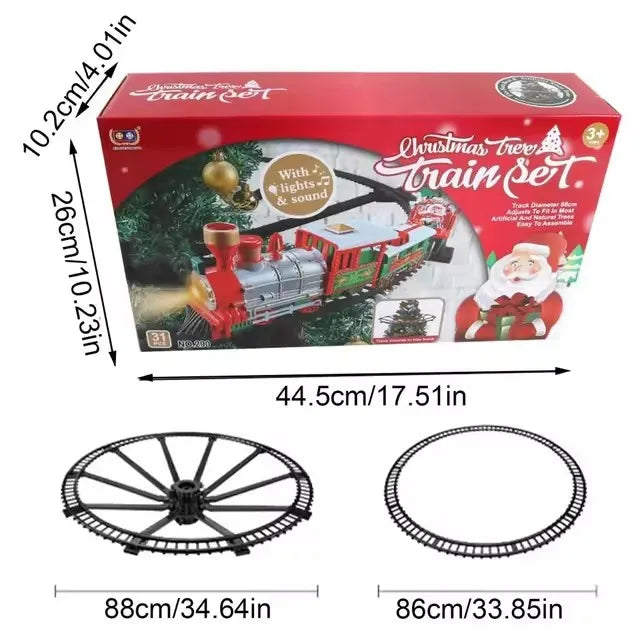 Battery-Operated Christmas Train Set – Sound & Light Railway Toy for Tree Decoration & Festive Play (2025 Edition)
