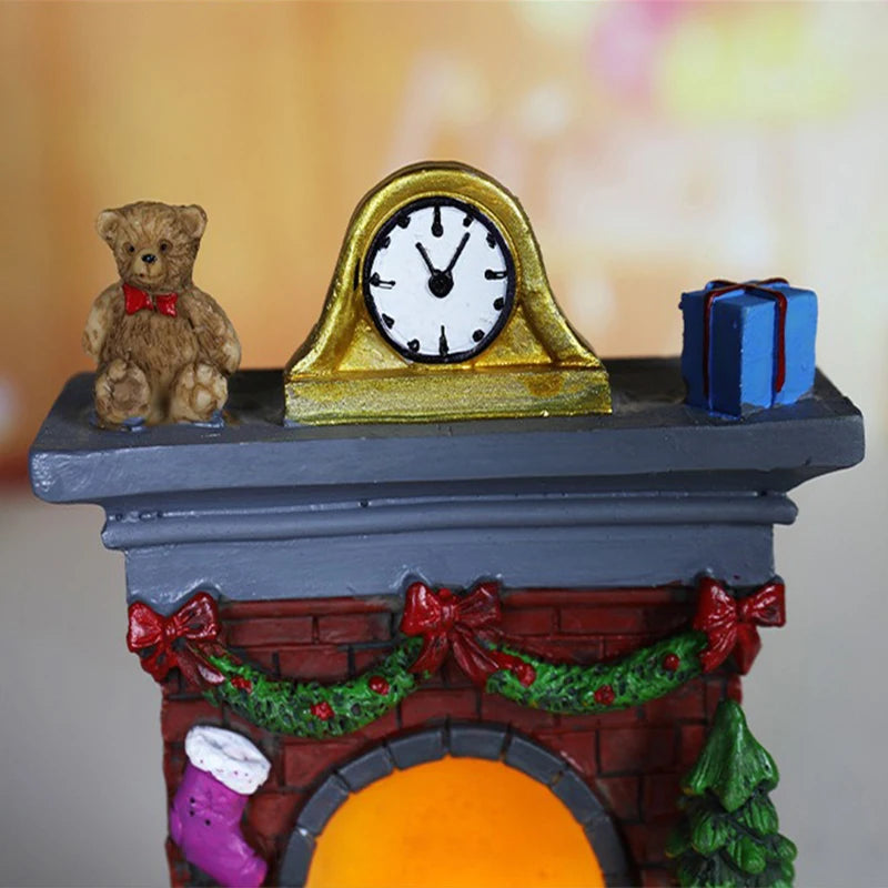 Christmas Glowing Resin Ornament – LED Santa, Snowman & Fireplace Night Light for Holiday Décor & Kids’ Gifts (2025 Edition)
