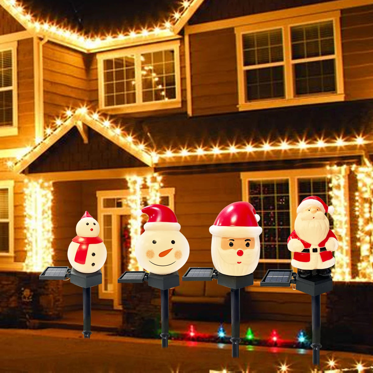Solar-Powered Santa & Snowman Garden Light – Waterproof Christmas Lawn Stake for Outdoor Décor (2025 Edition)